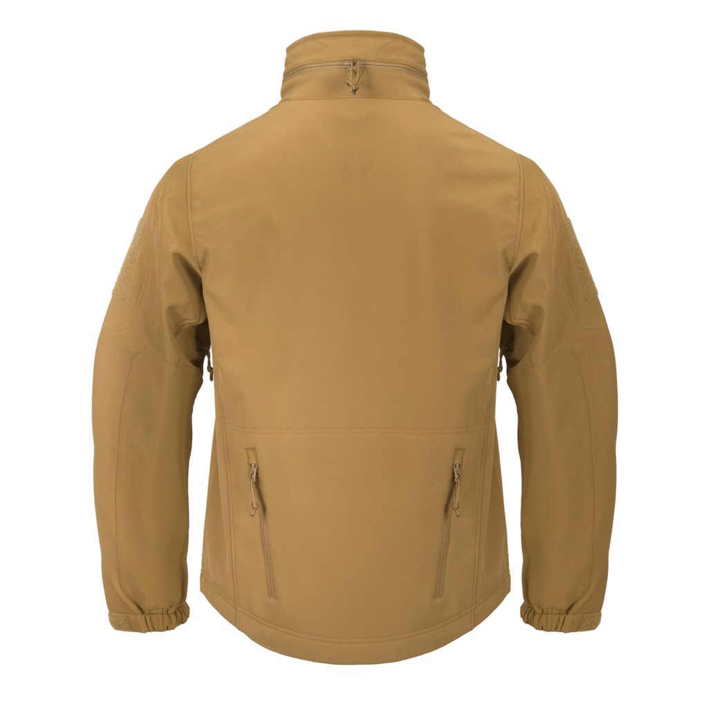 Chaqueta Gunfighter Shark Skin Coyote en tejido softshell con acabado teflón, vista frontal