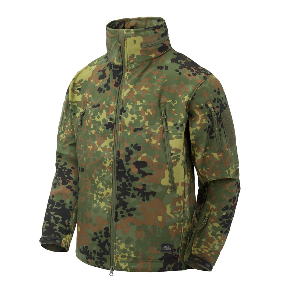 Chaqueta Gunfighter Flecktarn softshell ligera con recubrimiento de teflón