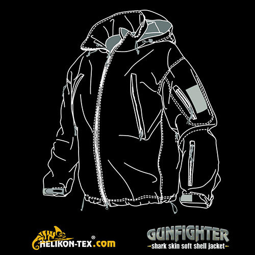 Chaqueta softshell Gunfighter Shark Skin ligera, vista frontal