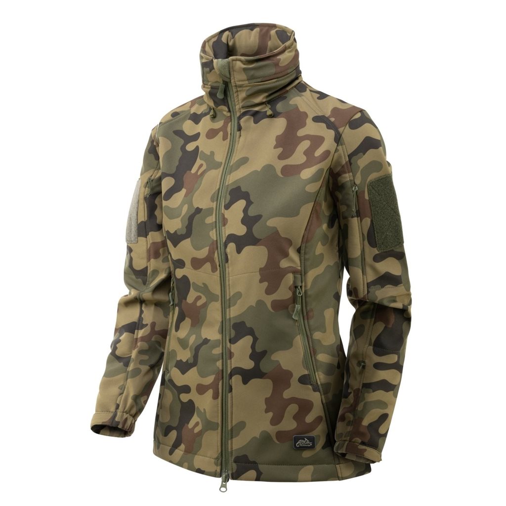 Chaqueta softshell mujer Gunfighter PL Woodland, Shark Skin 3 capas, aislamiento térmico y protección contra viento y humedad
