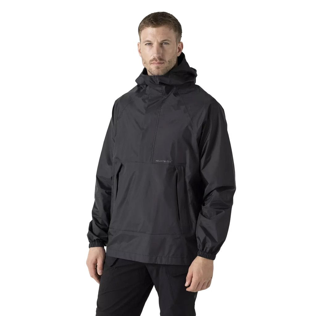 Chaqueta impermeable LEVANTER negra con capucha - KU-LEV-NL-01