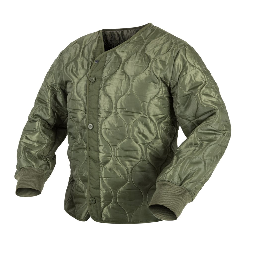 Parka M65 negra con forro, capucha y cuatro bolsillos