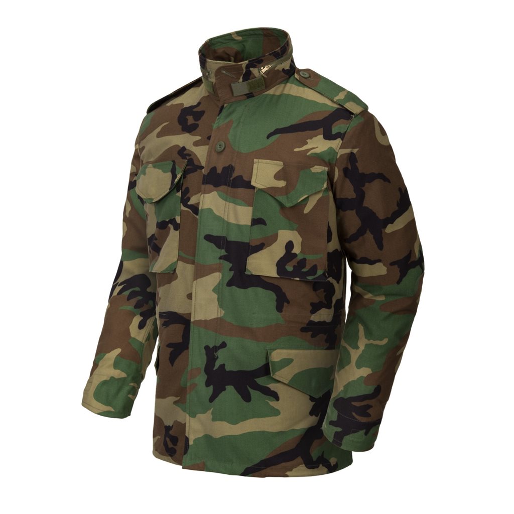 Parka US tipo M65 con forro Woodland, capucha y cuatro bolsillos