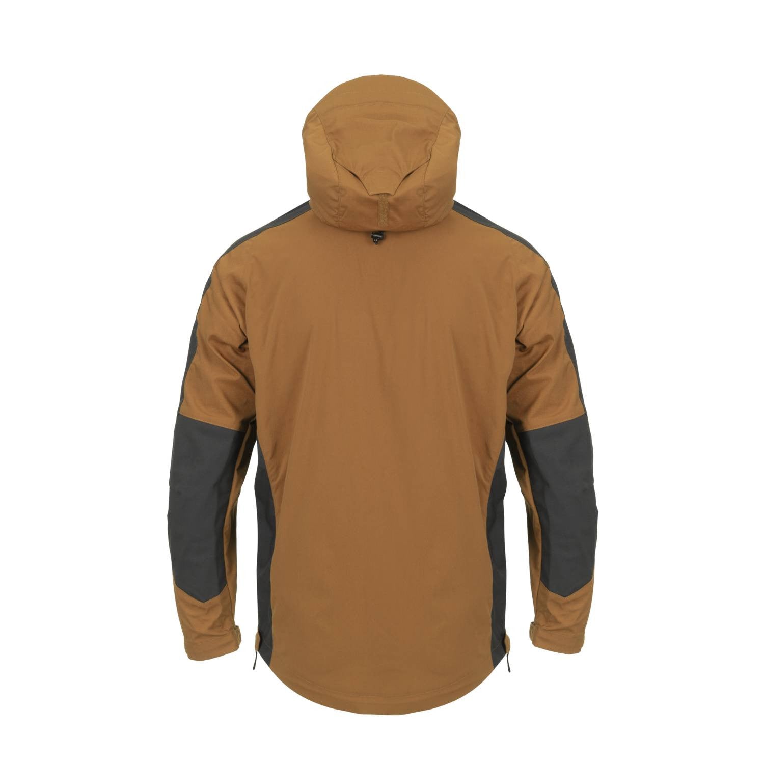 Chaqueta cortavientos Woodsman Coyote/Ash Grey con capucha ajustable y tres bolsillos