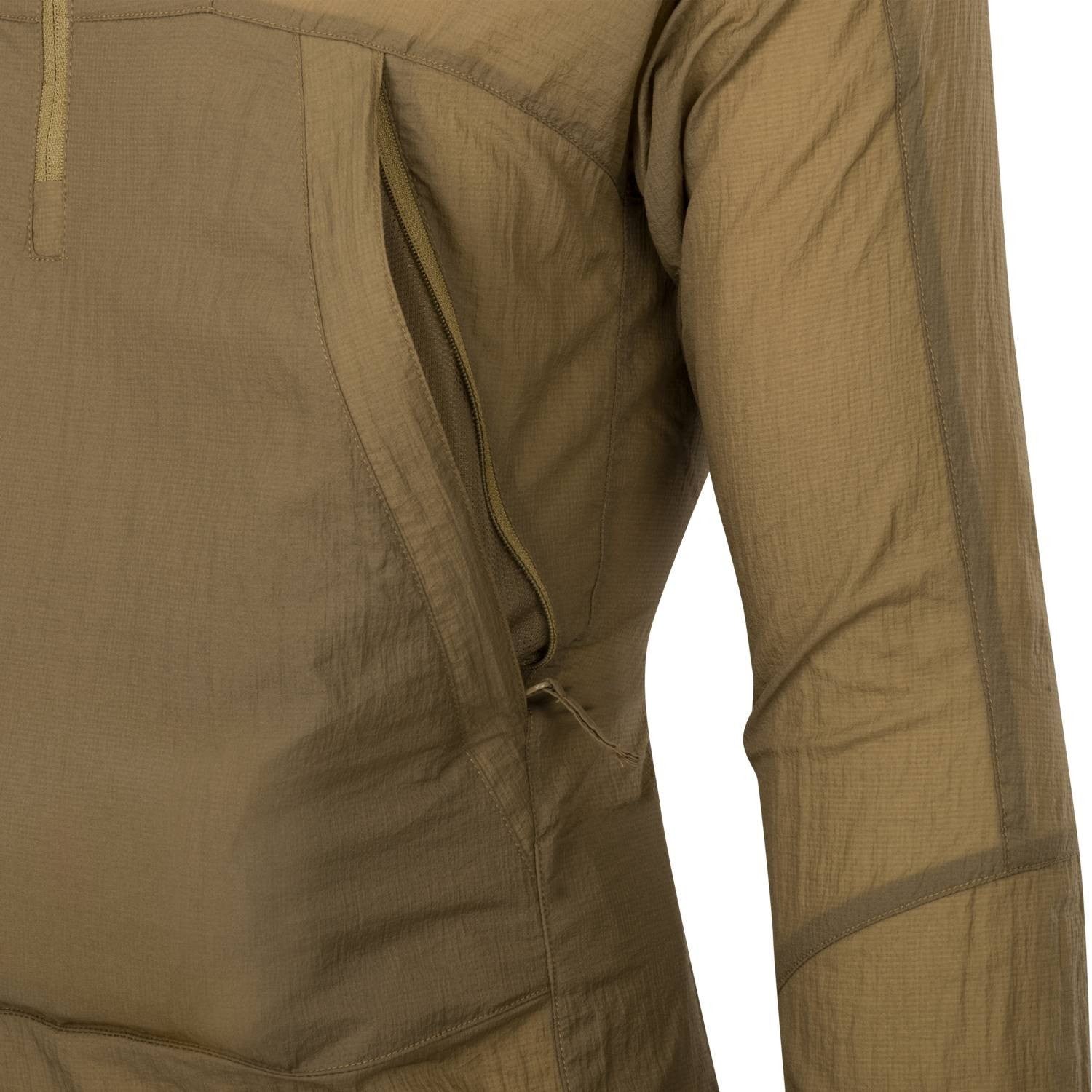 Cortavientos Windrunner Windpack Coyote de Helikon-Tex, vista frontal