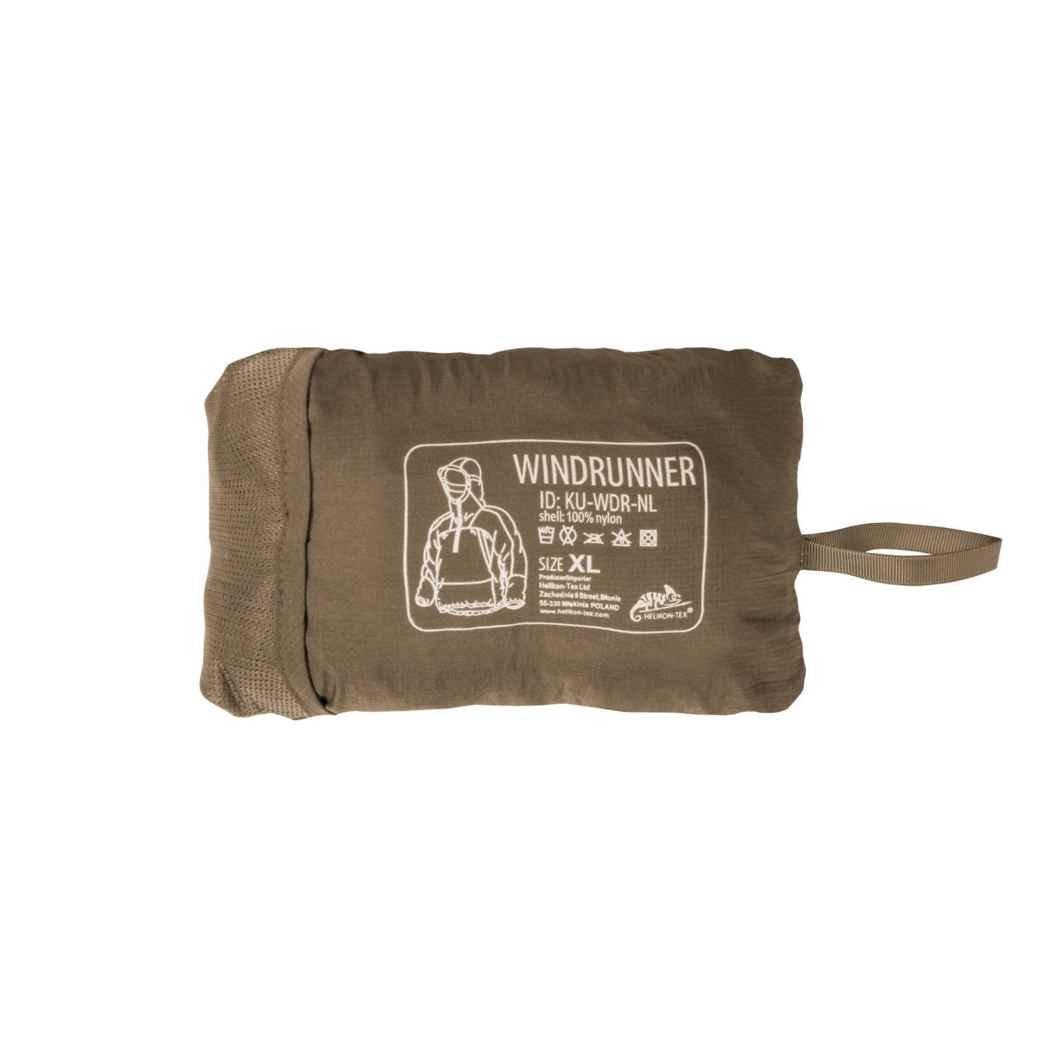Cortavientos Windrunner Windpack Coyote de Helikon-Tex, vista frontal