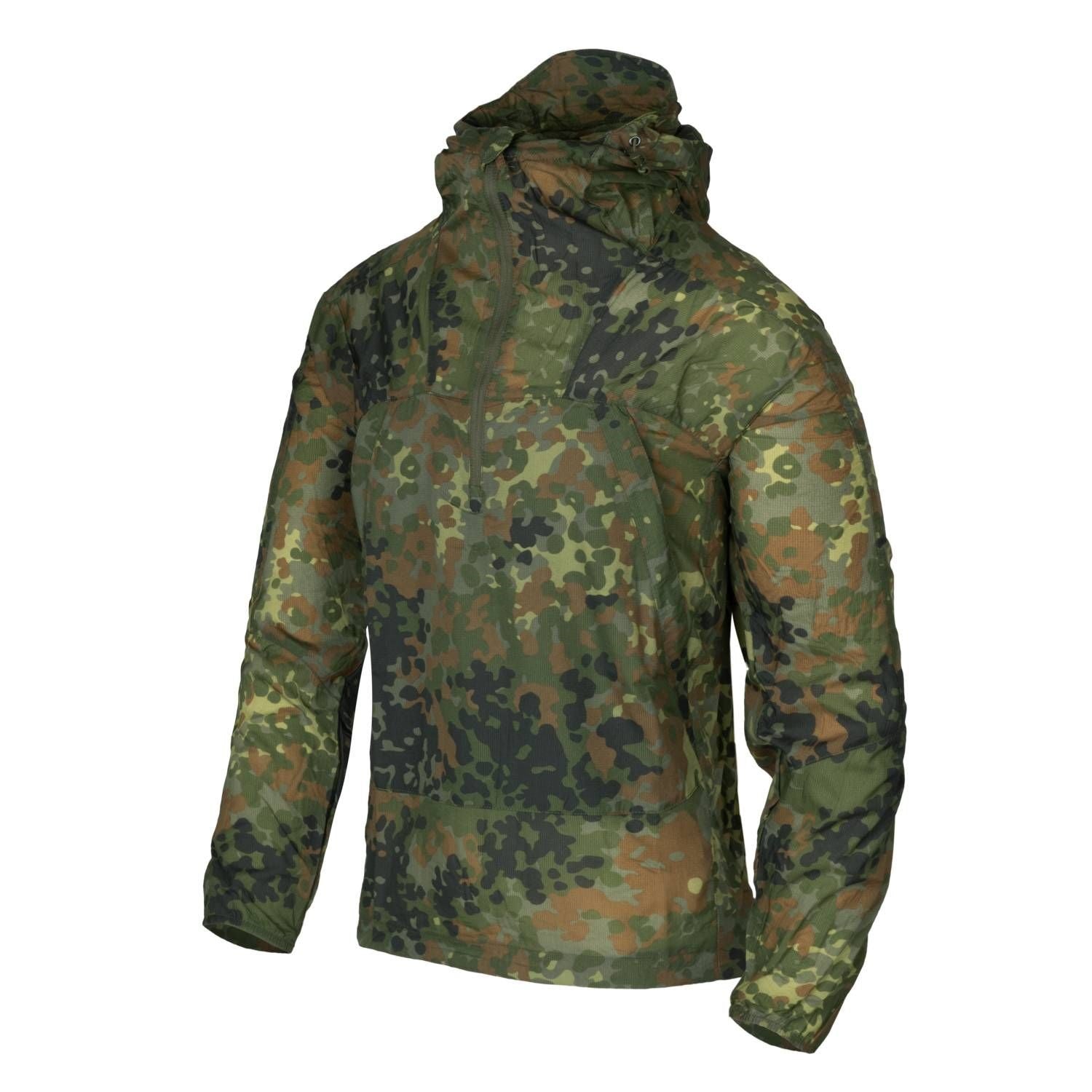 Cortavientos Windrunner Windpack Flecktarn de Helikon-Tex, vista frontal en camuflaje flecktarn