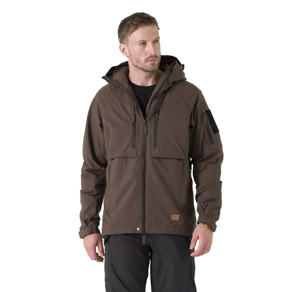 Chaqueta YUKON WER DuraCanvas® Earth Brown/Negro con capucha