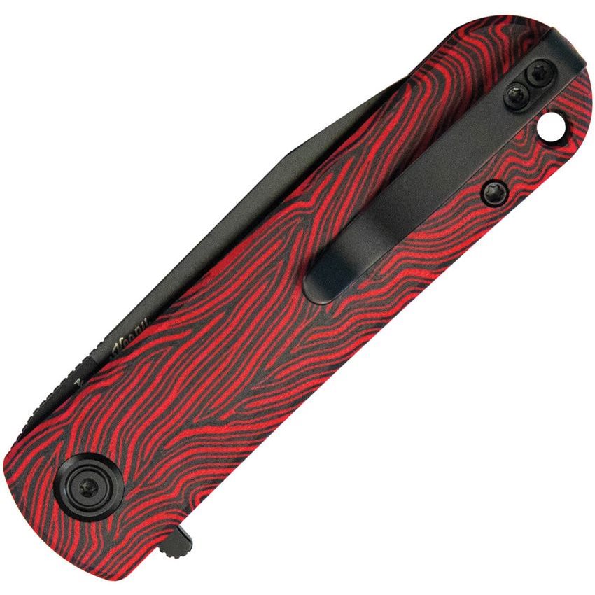 Cuchillo NEO RED EDC con mango rojo y negro y filo liso