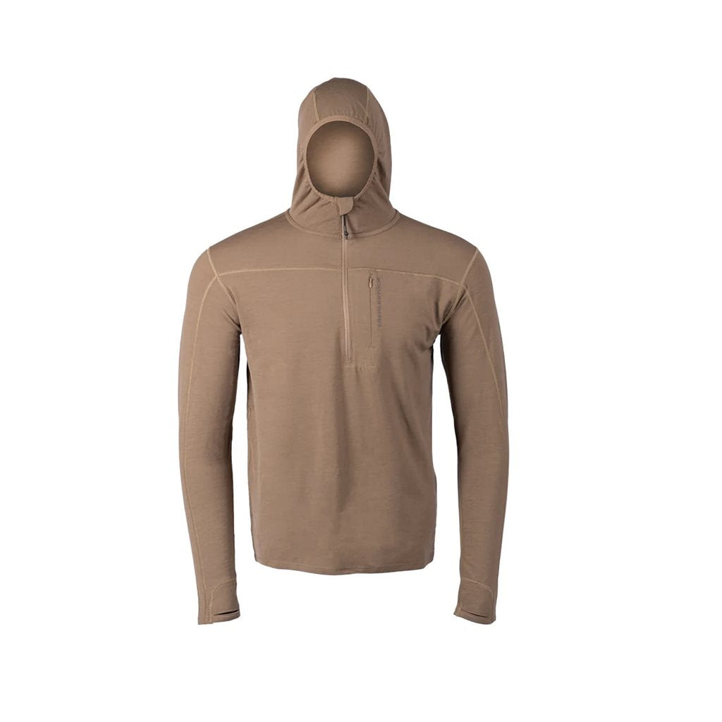 Sudadera funcional OCHSA DARK EARTH con cremallera, tejido 93,5% merino y 6,5% spandex, 300 g/m2