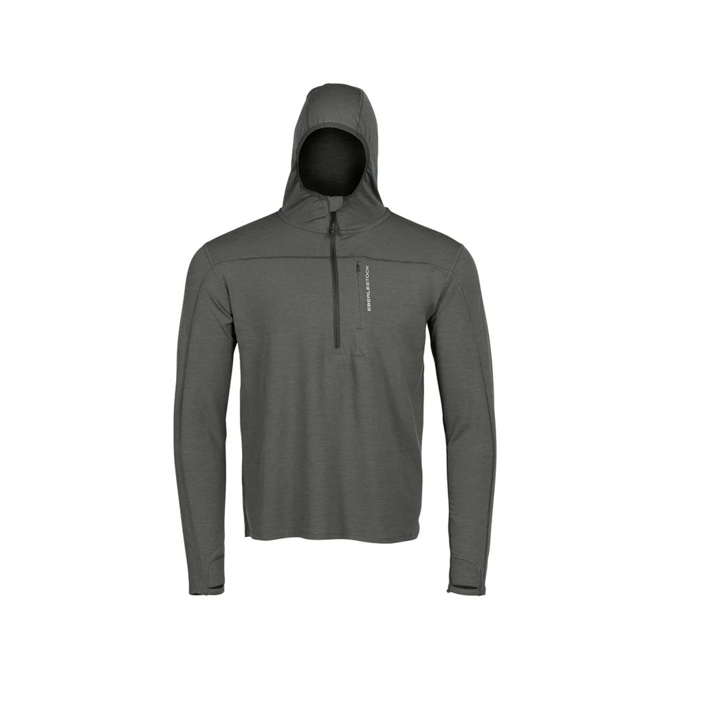 Sudadera funcional LOCHA Merino LATE gris con cremallera, 93,5% merino y 6,5% spandex, 300 g/m2