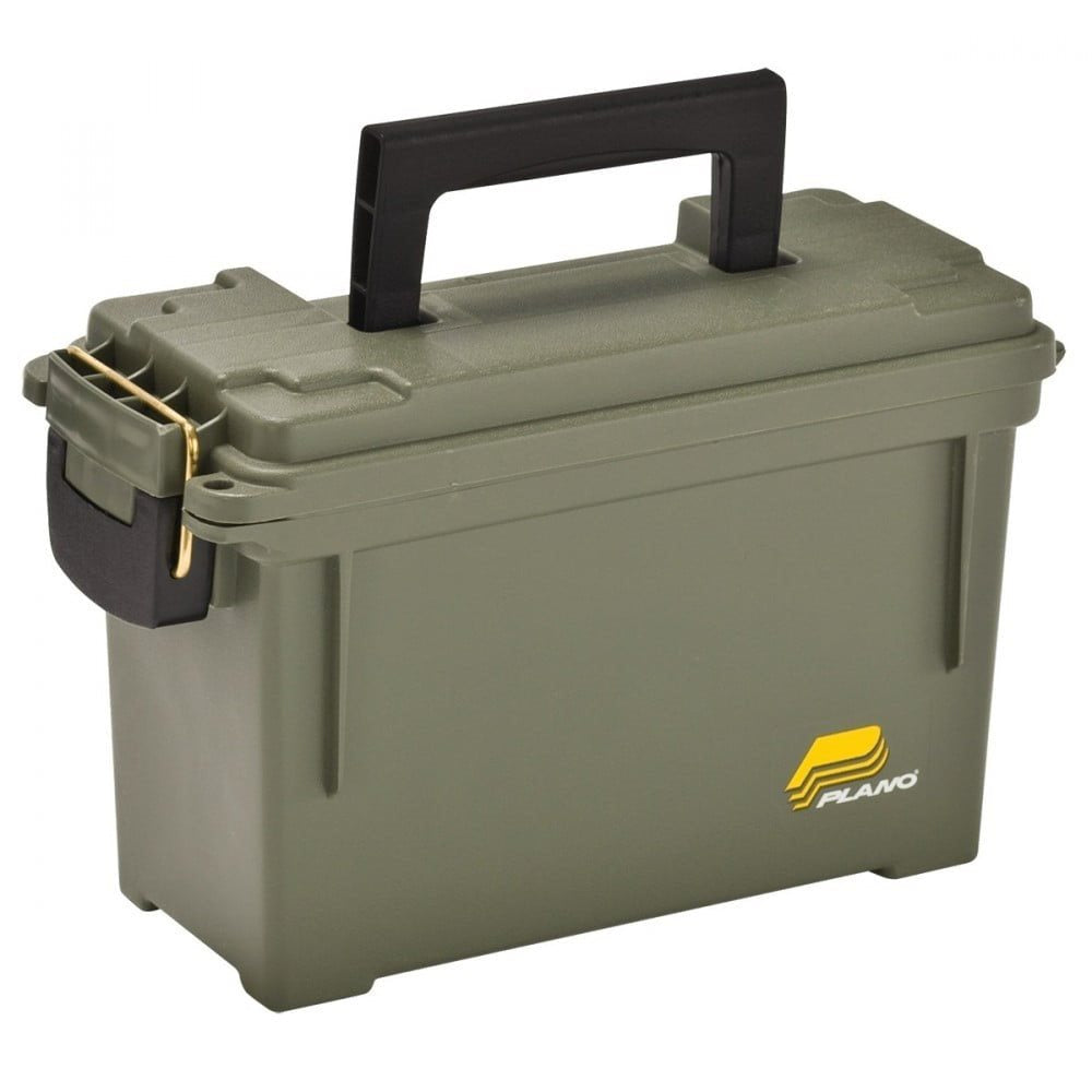Caja de munición PLANO para .30 cal, plástico verde, posibilidad de cierre