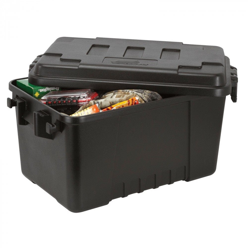 Caja de transporte SPORTMAN'S TRUNK SMALL 53 l en plástico negro con tapa abatible