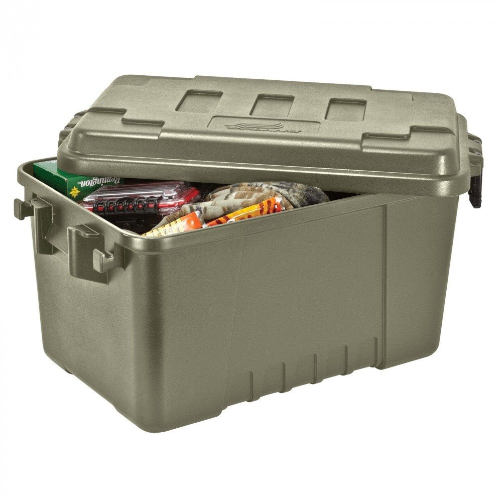 Caja de transporte SPORTMAN'S TRUNK SMALL 53 l en plástico negro con tapa abatible