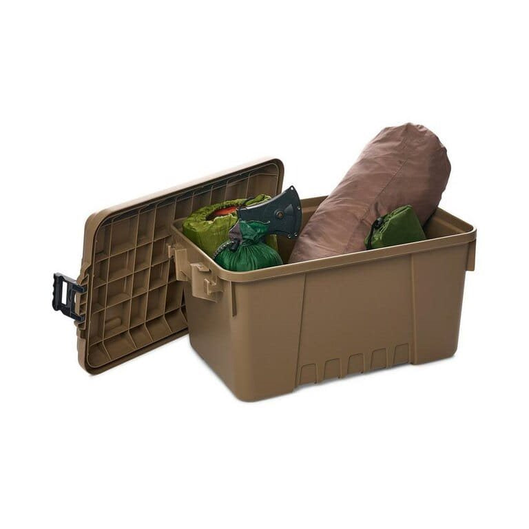 Caja de transporte SPORTMAN'S TRUNK SMALL 53 l en plástico negro con tapa abatible