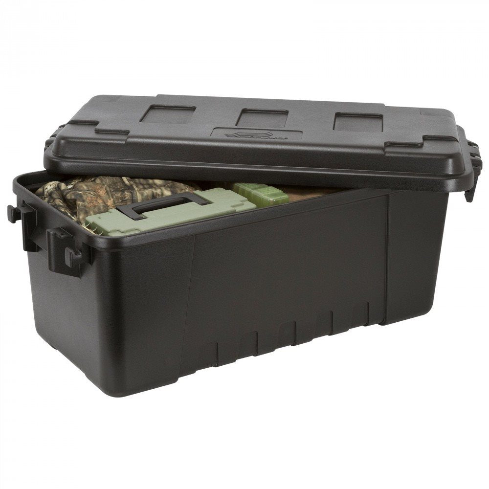 Caja de transporte plastico negra SPORTMAN'S TRUNK MEDIUM 64 l, 76x36x32 cm, tapa abatible asegurada