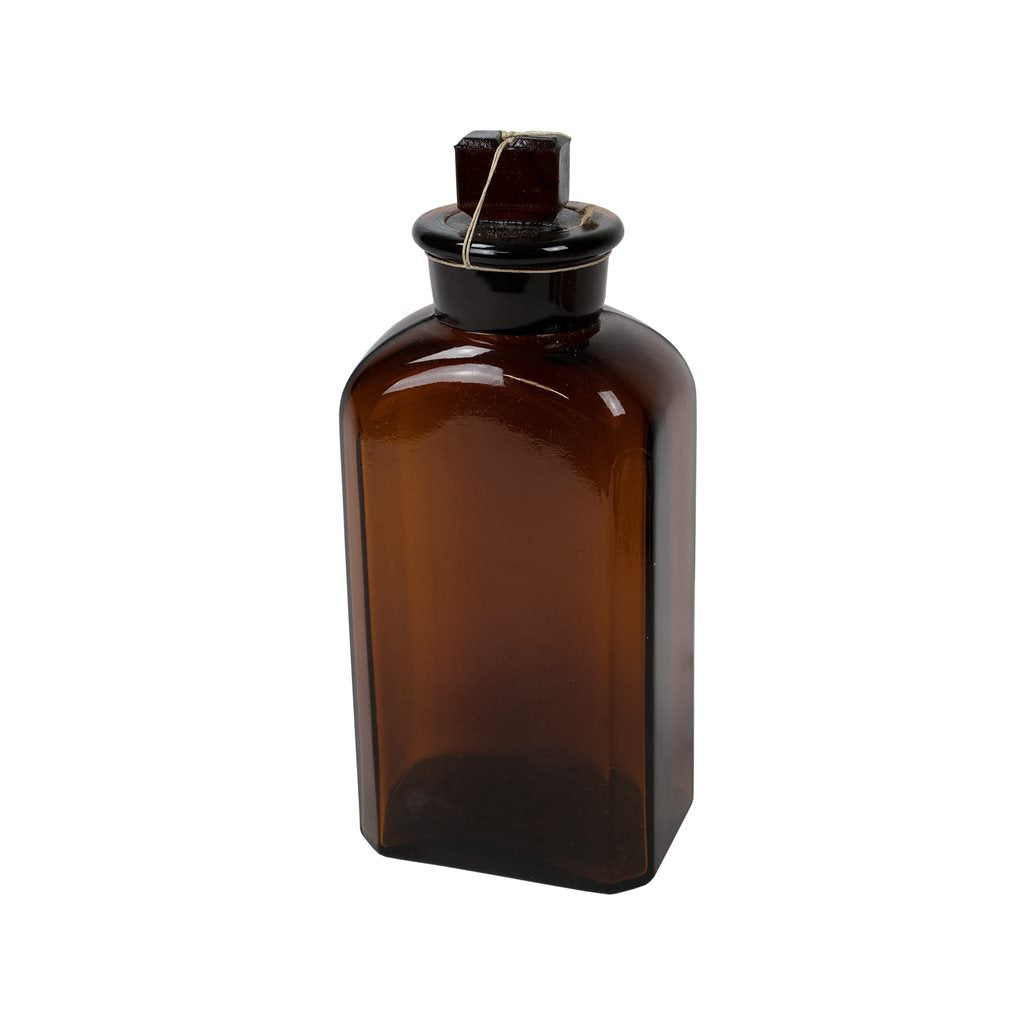 Botella de vidrio cuadrada 250 ml con cuello ancho pulido