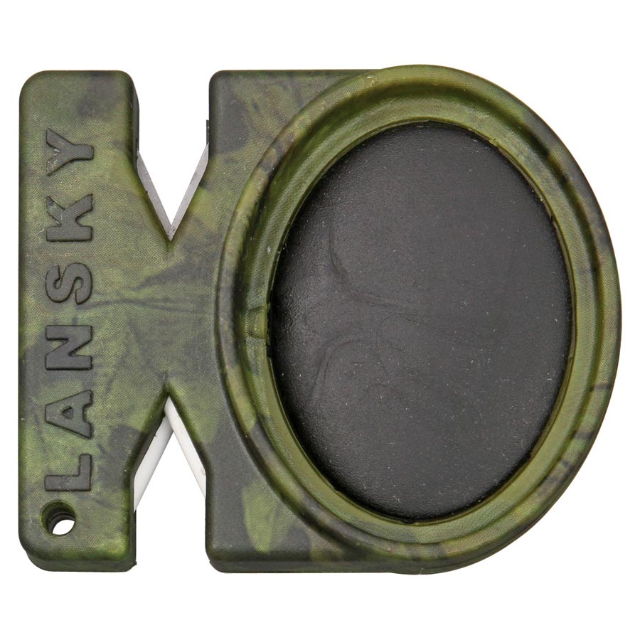 Afilador QUICK FIX LANSKY pequeño y compacto (6x5 cm), carburo y cerámica, cuerpo plástico