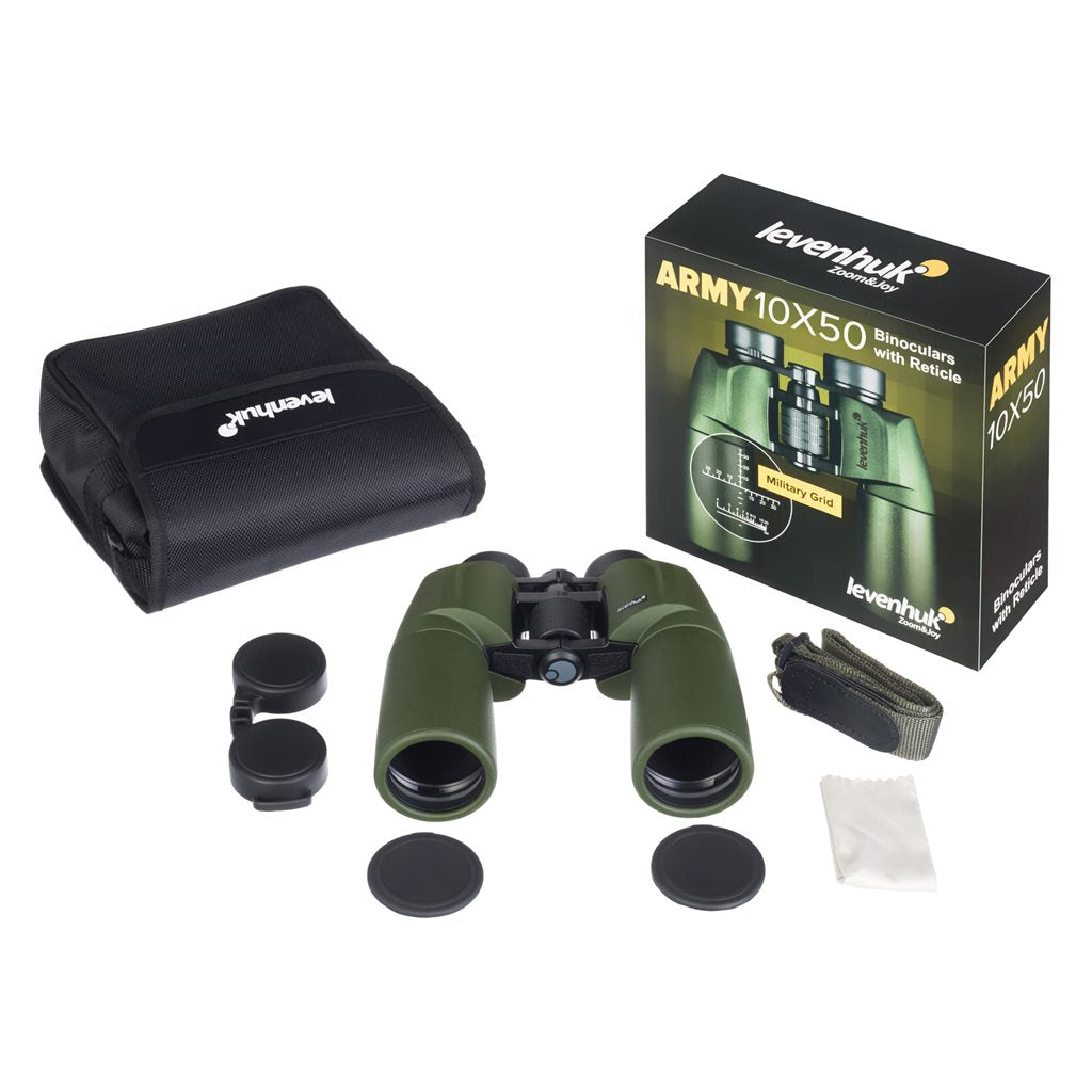 Prismáticos binoculares 10x50 verde militar LE-81934