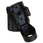 Funda giratoria de plástico para linterna 34 mm negra con cierre de seguridad