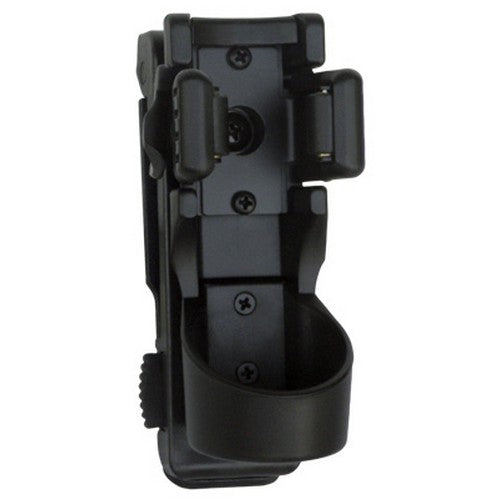 Funda MOLLE giratoria para linterna con cabeza 37 mm, negra, con cierre de seguridad