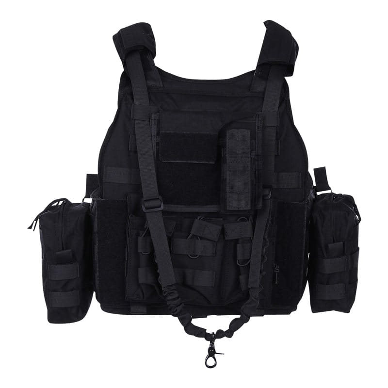 Chaleco táctico RANGER con bolsillos MOLLE, color negro