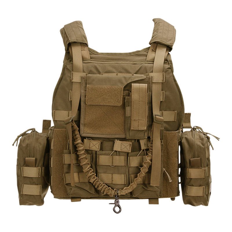 Chaleco táctico RANGER con bolsillos MOLLE, color negro