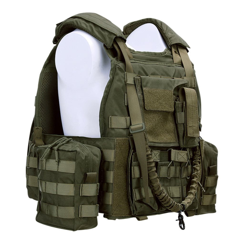 Chaleco táctico RANGER con bolsillos MOLLE, color negro