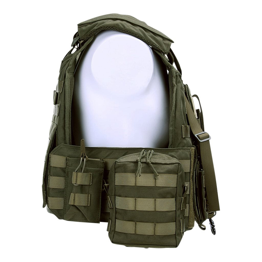 Chaleco táctico RANGER con bolsillos MOLLE, color negro