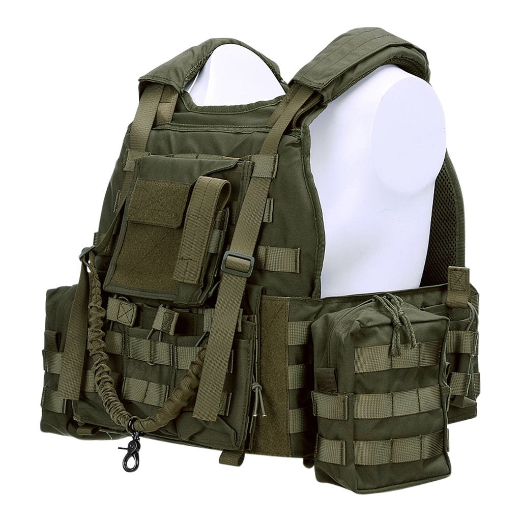 Chaleco táctico RANGER con bolsillos MOLLE, color negro