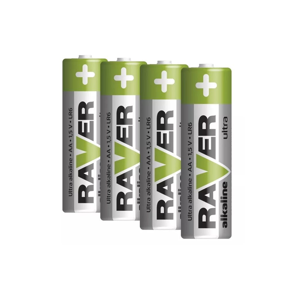 Blíster 4 pilas alcalinas AA RAVER LR06 1,5V