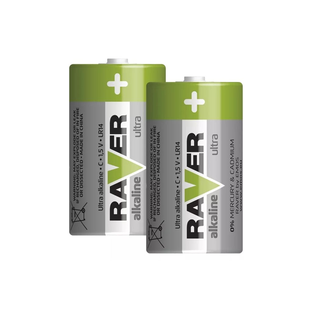 Pack de 2 pilas alcalinas RAVER LR14 (C) 1,5 V