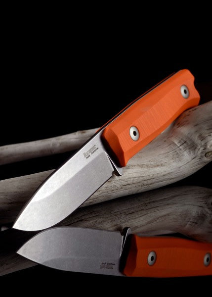 Cuchillo fijo B40 madera de olivo, naranja o Verde, Lionsteel LS-B40 - Espadas y Más