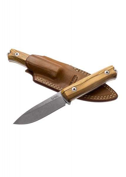 Cuchillo fijo B40 madera de olivo, naranja o Verde, Lionsteel LS-B40 - Espadas y Más