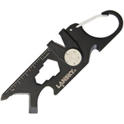 Multiherramienta ROADIE™ negra para llavero, acero inoxidable, 8,6 cm con afilador y destornilladores
