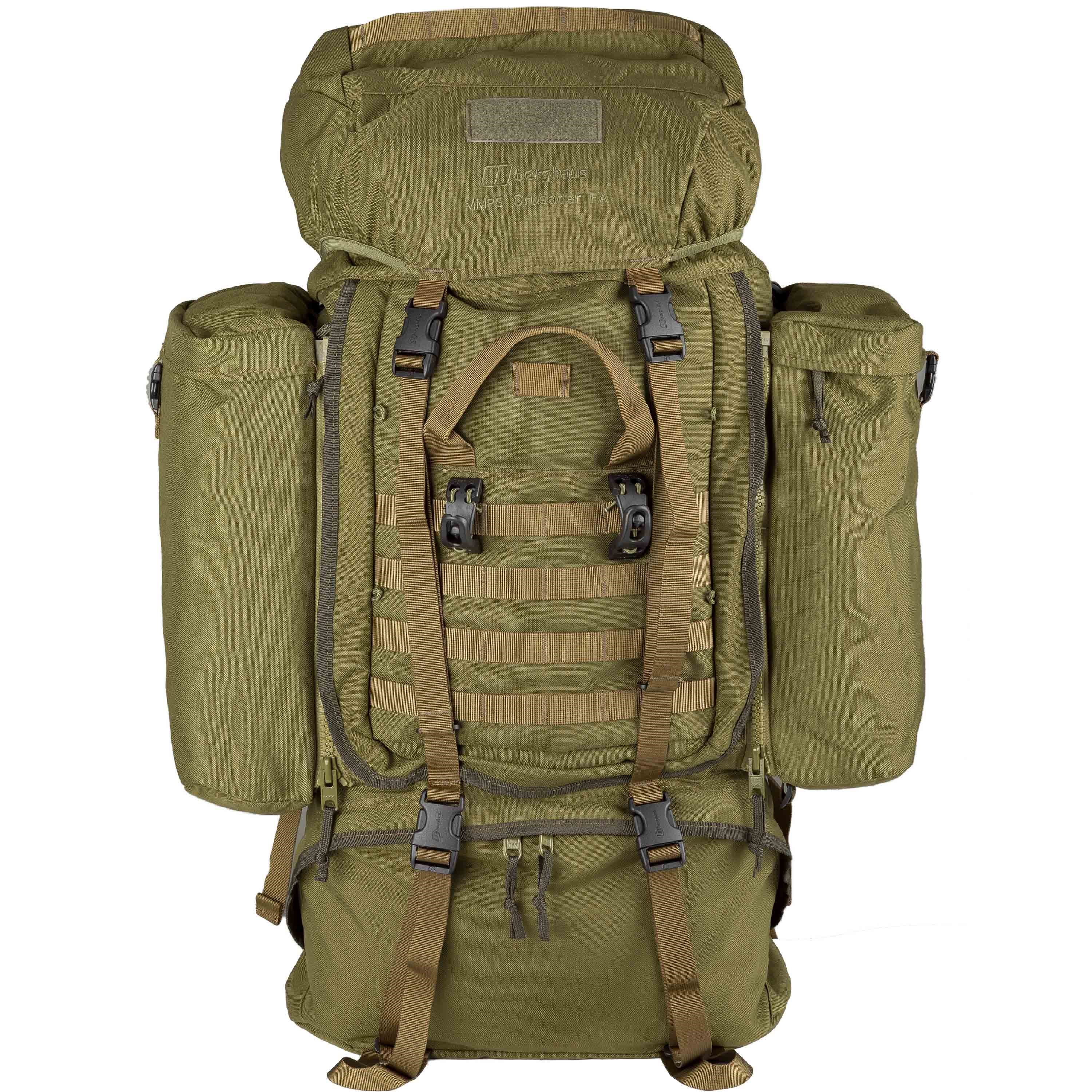 Mochila MMPS Crusader FA 90+20L verde vista frontal