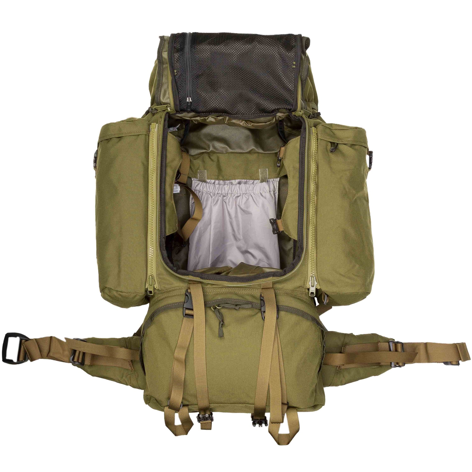 Mochila MMPS Crusader FA 90+20L verde vista frontal