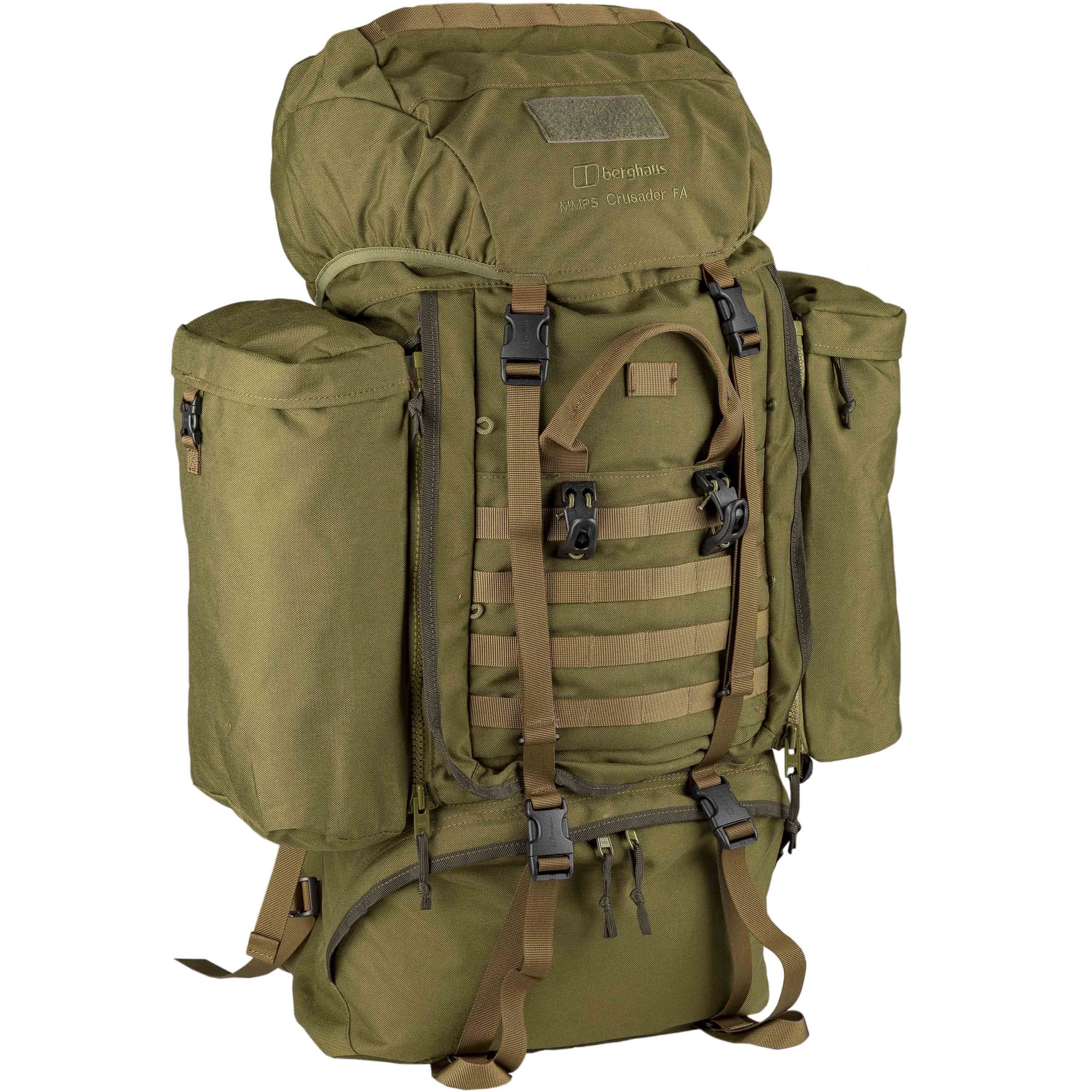 Mochila MMPS Crusader FA 90+20L verde vista frontal