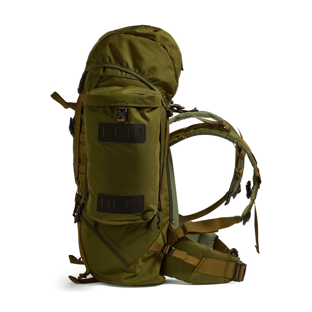 Mochila militar BERGHAUS Crusader III MMPS 90+0 L verde, apertura frontal, extremadamente resistente