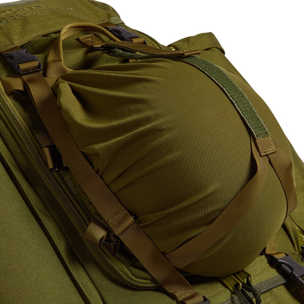 Mochila militar BERGHAUS Crusader III MMPS 90+0 L verde, apertura frontal, extremadamente resistente