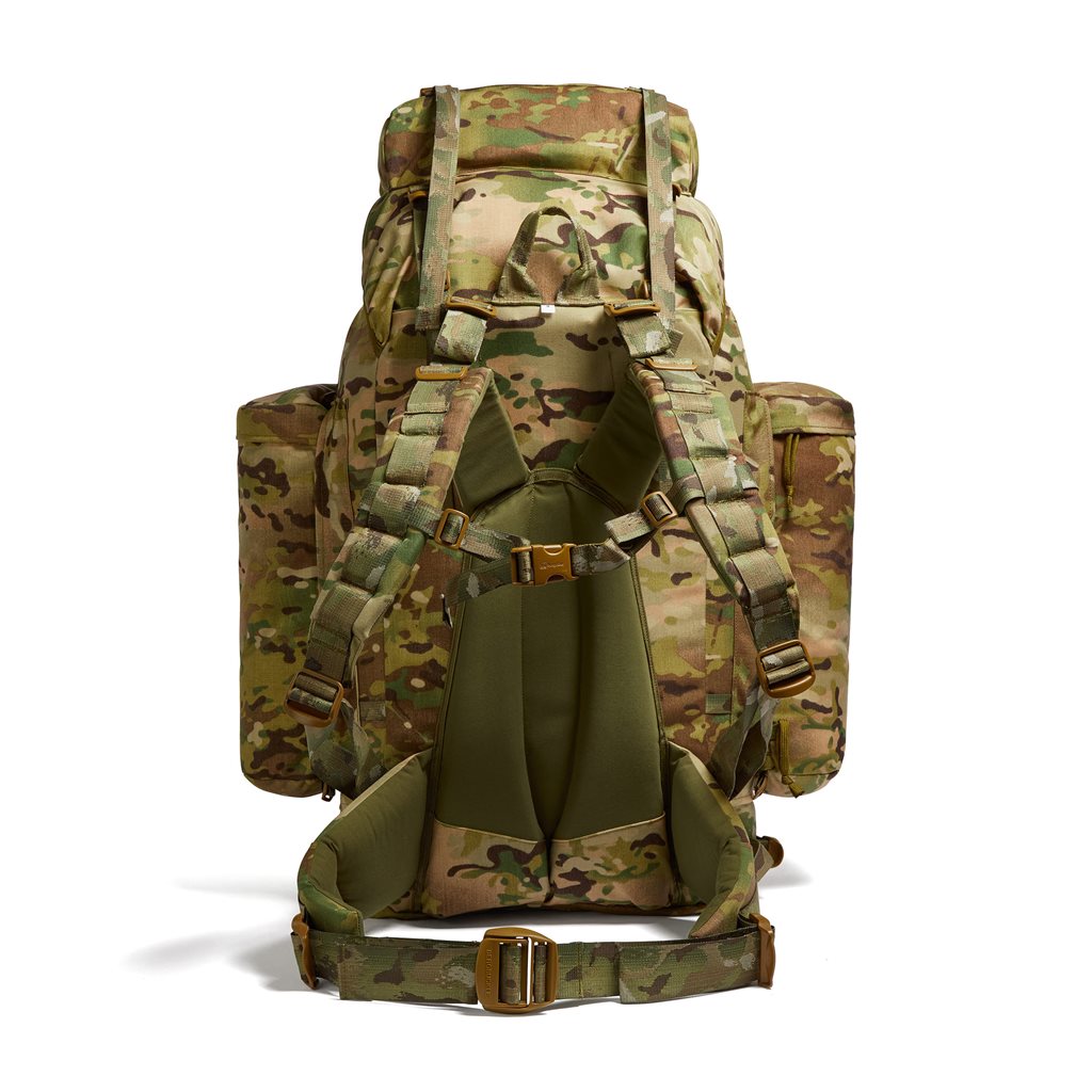 Mochila MMPS Vulcan IV 100L en color militar, material 1000D, diseño robusto y duradero