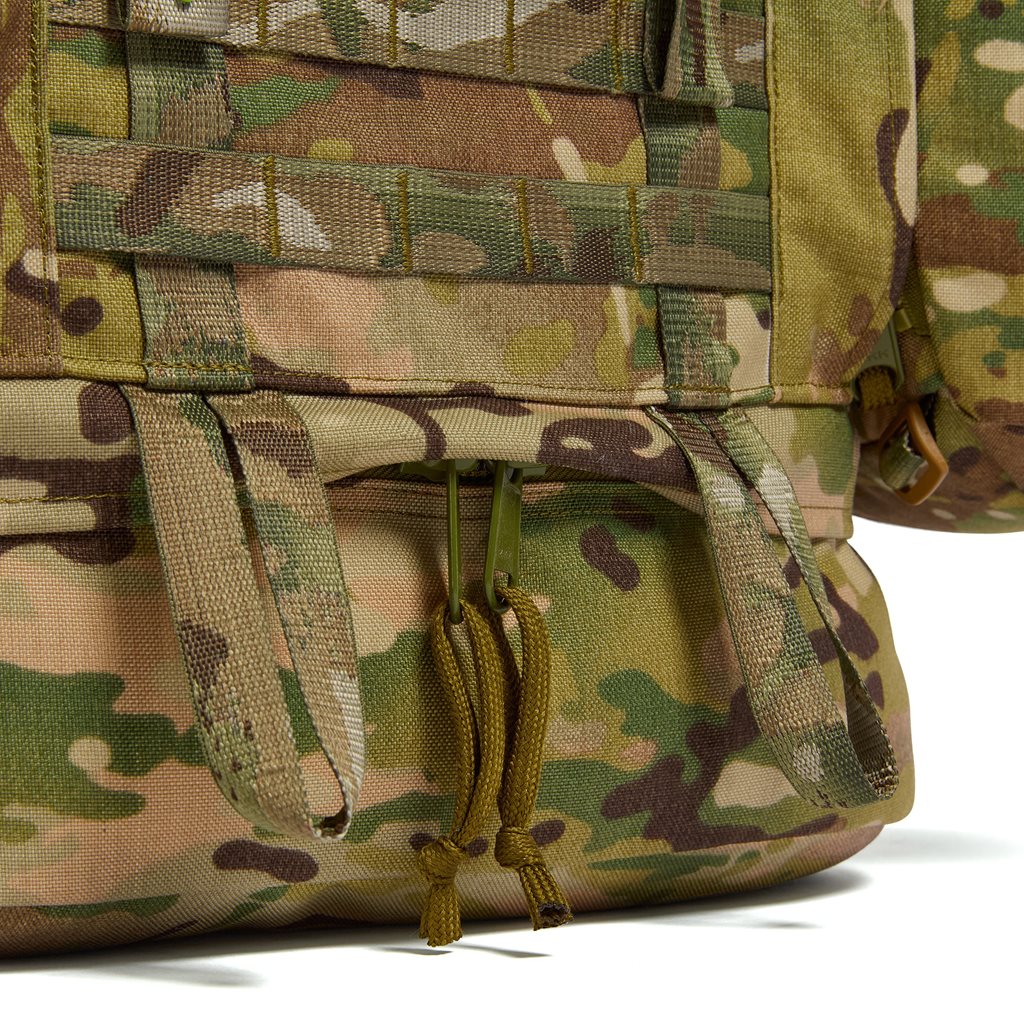 Mochila MMPS Vulcan IV 100L en color militar, material 1000D, diseño robusto y duradero