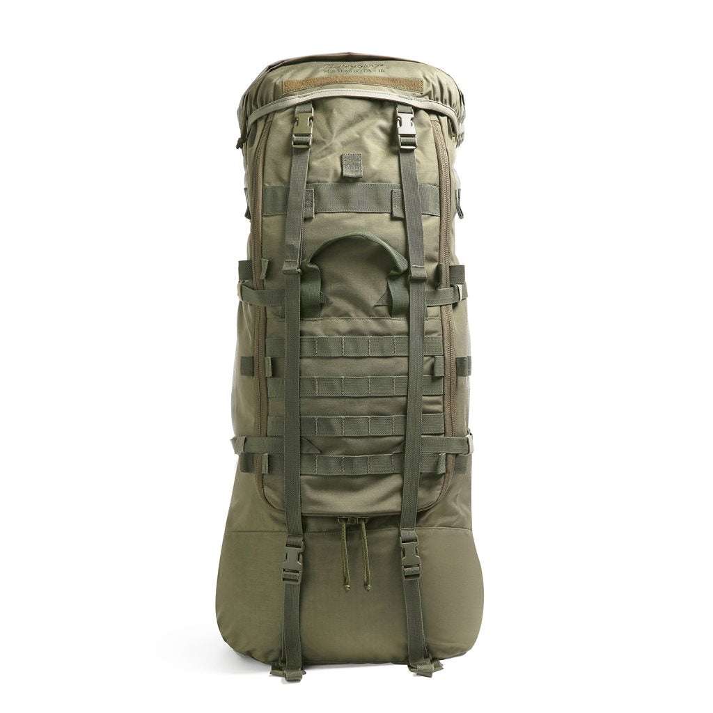 Mochila táctica FLT TITAN 60 Stone Grey Olive, vista frontal