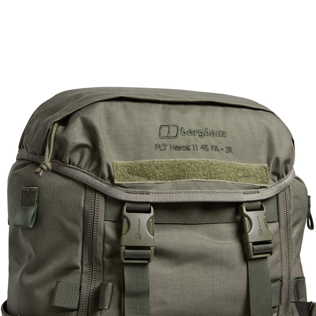 Mochila FLT HEROS 45 FA IR Stone Grey Olive vista frontal