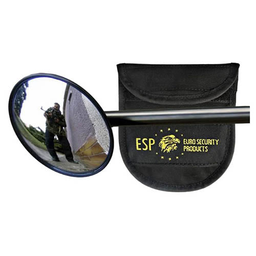 Espejo táctico 71 mm para porra extensible con clip y funda - inspección tras esquinas