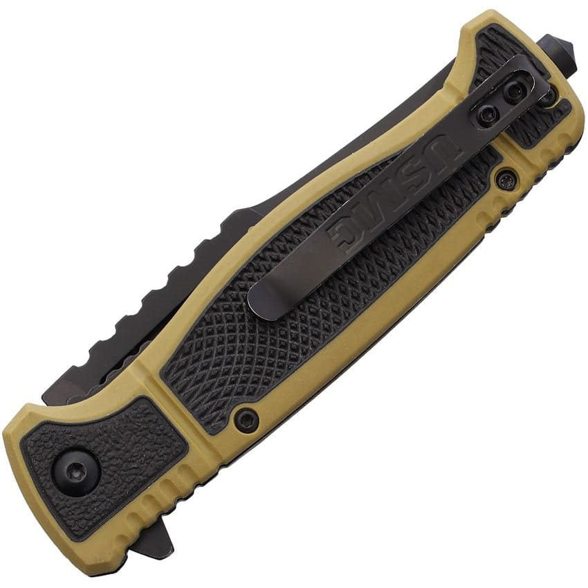 Cuchillo plegable USMC 3005 TAN con logo de los Marines