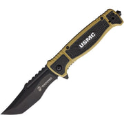 Cuchillo plegable USMC 3005 TAN con logo de los Marines
