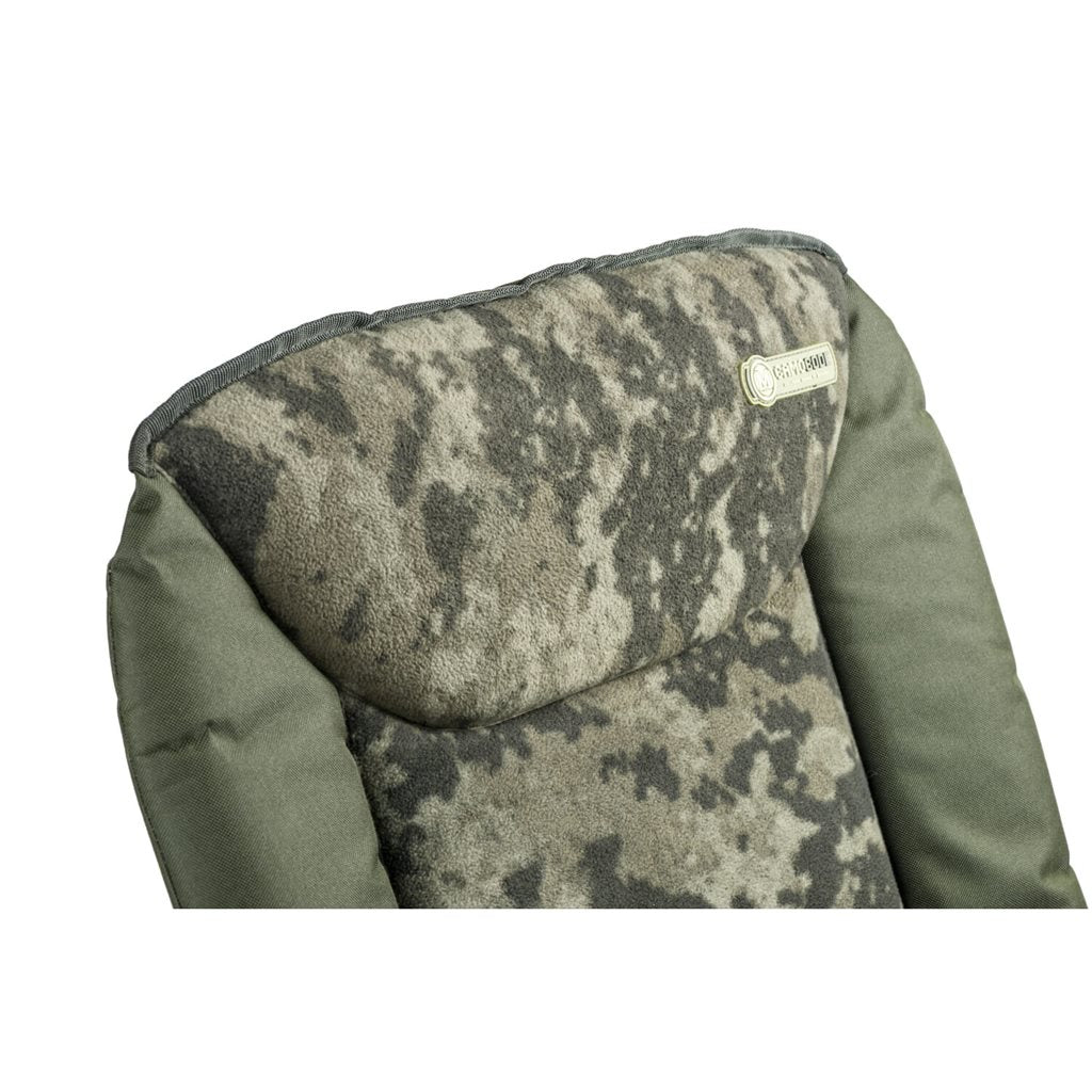 Silla reclinable CamoCODE Quattro con patas telescópicas y colchón de forro polar