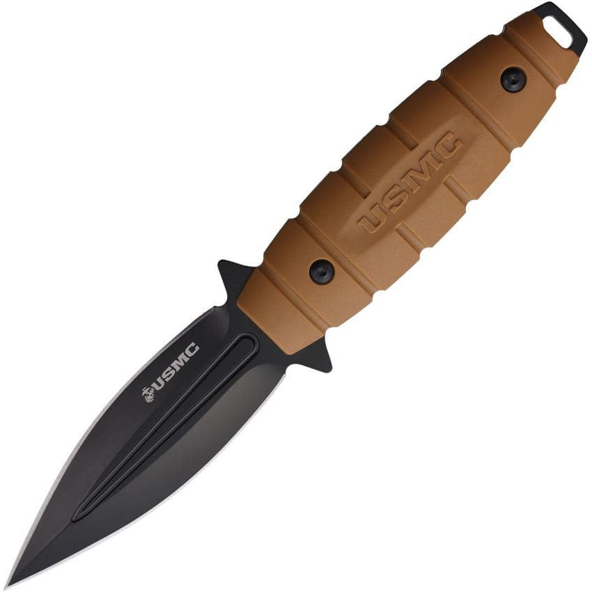 Daga USMC FIX3001TN con funda TAN - full-tang, licenciada oficialmente