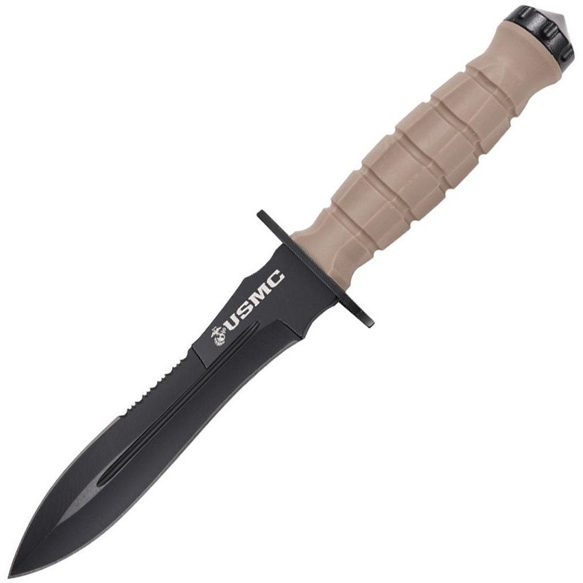 Cuchillo FIX3002TN con funda y logo USMC, hoja fija, tamaño mayor.